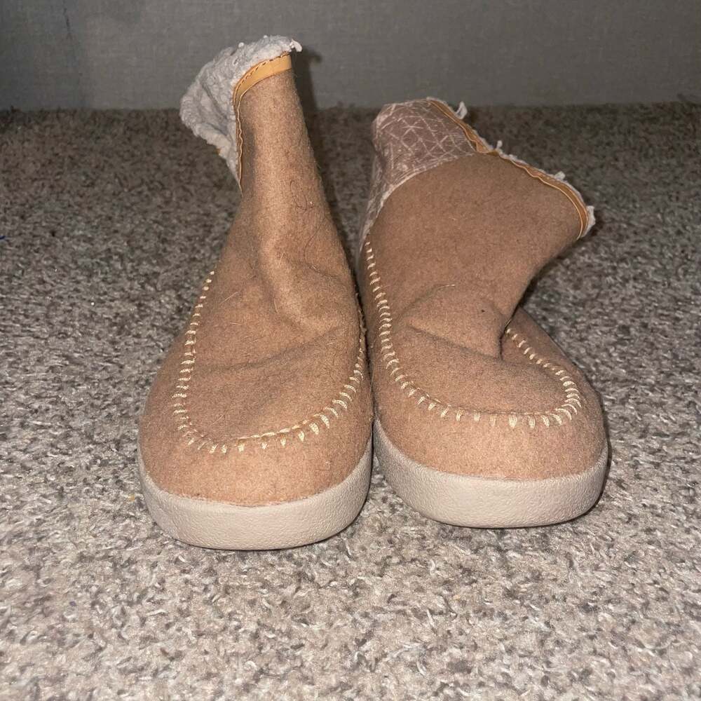 Sanuk Nice Bootah Ojai Brown White Pepper Ankle Boots Women's Size 9 - Picture 2 of 6